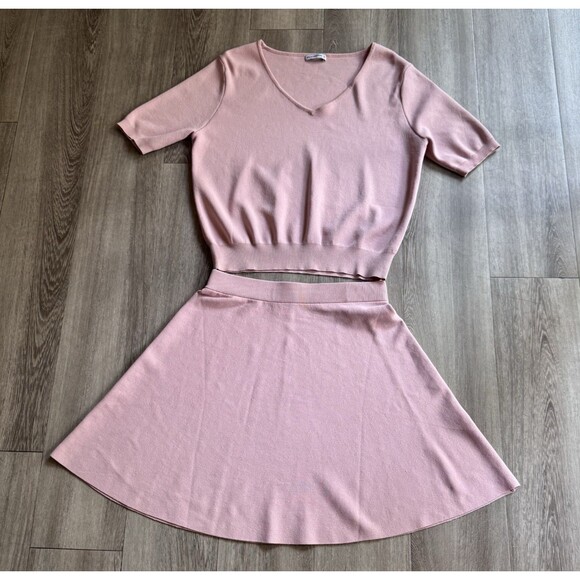 Hollister Pants - 2 Set Stretch Tracksuit Tennis Skirt And Crop Top Pink Size S Y2K Mushroom